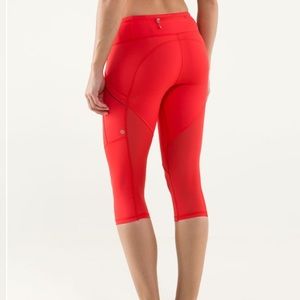 Lululemon Running Crops Leggings - Red